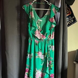 Socialite Green Floral Maxi Dress